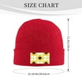 thumbnail image 3 of ZICANCN Sunflowers Yellow Leopard Print Knit Beanie Hat, Winter Cap Soft Warm Classic Hats for Men Women, Red, 3 of 8