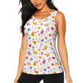 thumbnail image 2 of Picia Cartoon Birds & Flowers Pattern Women's Workout Tank Top,Breathable Activewear,Slim Fit Athletic Top,Versatile Workout Moisture-wicking top-X-Large, 2 of 9