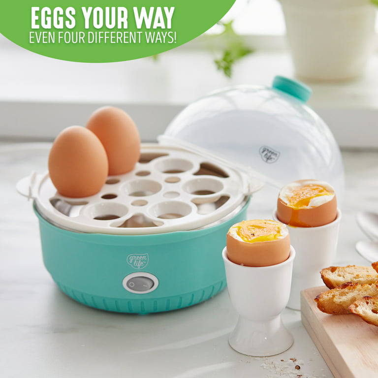  DASH Deluxe Rapid Egg Cooker for Hard Boiled, Poached,  Scrambled Eggs, Omelets, Steamed Vegetables, Dumplings & More, 12 capacity,  with Auto Shut Off Feature - Aqua: Home & Kitchen