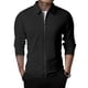 thumbnail image 1 of Mens Casual Long Sleeve Turn-Down Collar Shirt Tops Zip Up Slim Fit Coats Jacket, 1 of 8