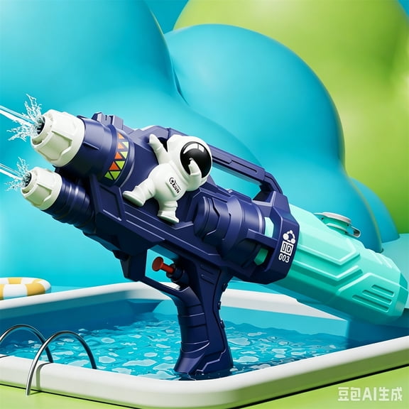 Large Astronaut Water Toy, High Capacity Water Blaster for Summer Outdoor Beach Play, Pump Action Water Shooter, Fun Water Fight Toy - Orange