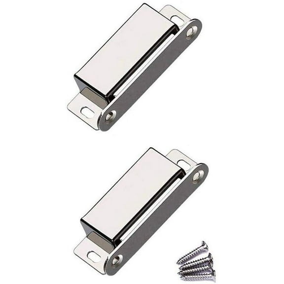 Magnetic Door Catch - 50lb High Magnetic Stainless Steel Heavy Duty Catch for Kitchen Bathroom Cupboard Wardrobe Closet Closures Cabinet Door Drawer Latch (2.76 in Silver, 2-Pack)