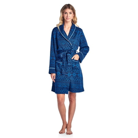 

Ashford & Brooks Women s Sweater Fleece Printed Lounge Robe