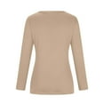 thumbnail image 4 of Besolor 2024 Chemise à Manches Longues pour Femmes Tunique Décontractée Printemps Automne Hauts Croisés Froncé devant Blouse Col Rond T-Shirts, 4 of 5
