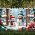 thumbnail image 6 of Snowman Design Snowman Banner Winter Themed Christmas Display Colorful Scarves Snowflake Pattern Winter Backdrop for Christmas Party Winter Celebration Holiday Decoration, 6 of 9