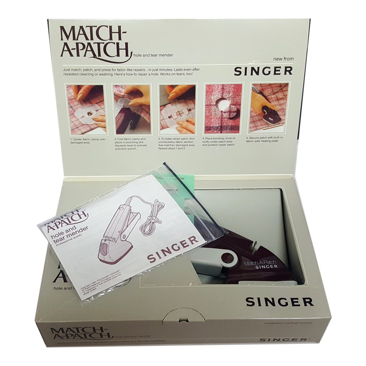 SINGER Match-A-Patch Hole & Tear Mender Handheld Model Q-100A - Walmart.com