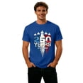 thumbnail image 5 of 4th of July T Shirts for Men's 250th Anniversary Patriotic Graphic Casual Short Sleeve T Shirt Comfortable Breathable Tee For Daily Wear Couples Matching Outfit Blue M, 5 of 5