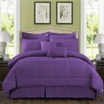 thumbnail image 1 of JML Ensemble de Literie 8 Pcs Matelassé Diamant avec Draps, Simple, Violet, 1 of 5