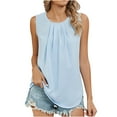 thumbnail image 2 of Nrmvnmi Women's Summer Sleeveless Pleated Back Closure Casual Tank Tops For Mothers day gifts, 2 of 8