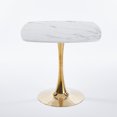 thumbnail image 6 of Euroco 31.5" Small Square Dinning Table for 2 ,Mid-Century Tulip Table with Metal Pedestal Base,Modern Leisure Table for Small Space Kitchen Dining Room,Golden, 6 of 7