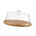 thumbnail image 2 of Soporte de bambú para tartas a prueba de polvo con tapa transparente para mesa de comedor y pan L, 2 of 9