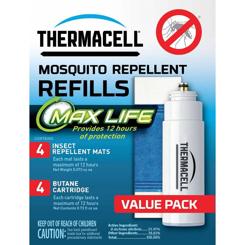 Thermacell L4 Max Life Mosquito Repellent Refill w/ 4 Max Life Mats & 4 Butane Cartridges
