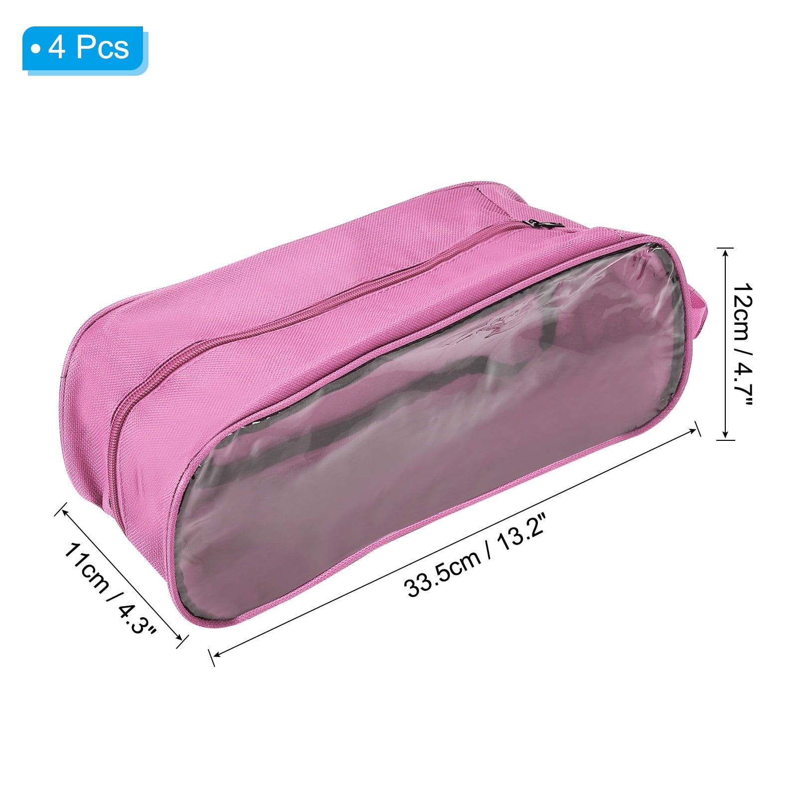 Uxcell Golf Shoe Bag, Dust Proof Shoe Bags Portable Golf Shoes Organizer, Pink 4 Pack