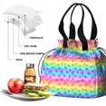 thumbnail image 4 of Pioneer Flower Floral Print Pattern Drawstring Lunch Bag Women - Drawstring Lunch Bag Insulated for Work Office - Stain-Resistant Large Lunchbags for Women with Multi-Pockets, 4 of 6