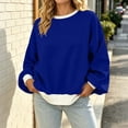 thumbnail image 6 of NominalSnug Womens Oversized Sweatshirts Crewneck Long Sleeve Pullover 2026 Cute Color Block Casual Fleece Tops, 6 of 8