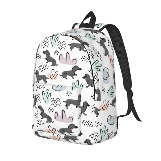 Easygdp Dachshund Dog Puppy Mochila de Lona Resistente para Laptop, Compatible con Laptops de 15 a 17 pulgadas, Ideal para Escuela, Trabajo y Viajes-Medium