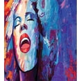 thumbnail image 3 of Jazz Music Duvet Cover Set, Illustration of Singer on Grunge Background Performing Singing Woman Image, Decorative 3 Piece Bedding Set with 2 Pillow Shams, Queen Size, Blue Purple Red, by Ambesonne, 3 of 3