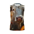 thumbnail image 4 of Yiaed Sunflower Cow In Flower Field Print Men's Singlet Vests Summer Running Muscle Tank Tops Gym Undershirt Round Neck Sleeveless for man, 4 of 5