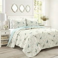 thumbnail image 2 of Lush Decor Microfiber Botanical Bird And Flower Oversized Reversible Quilt Multi 3Pc Set King, 2 of 8