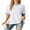 08-Gray White, variant on JWD Women's Top Short Sleeved T-Shirt Round Neck Casual Blouses Patchwork Split Hem Tee Top White L