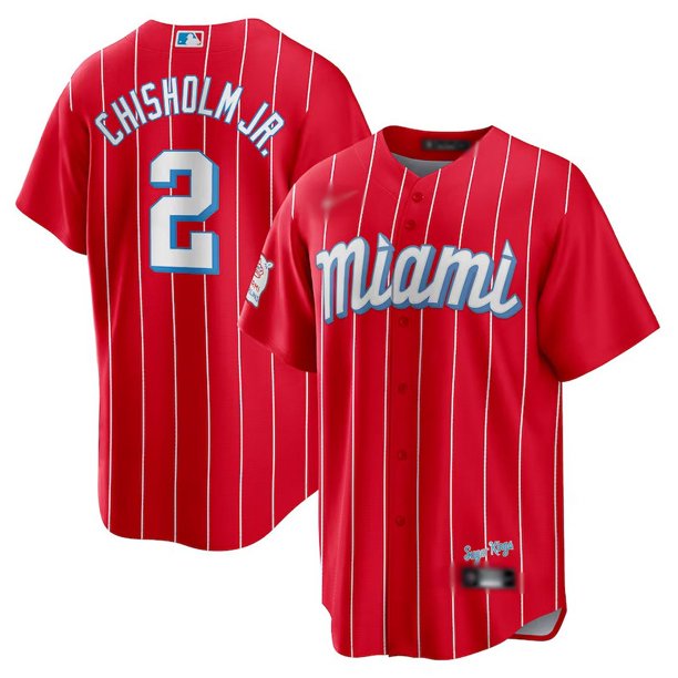 Camiseta de béisbol de los Marlins 2 Fans blancos Camiseta de béisbol de los Marlins Chisholm Jr. de la MLB