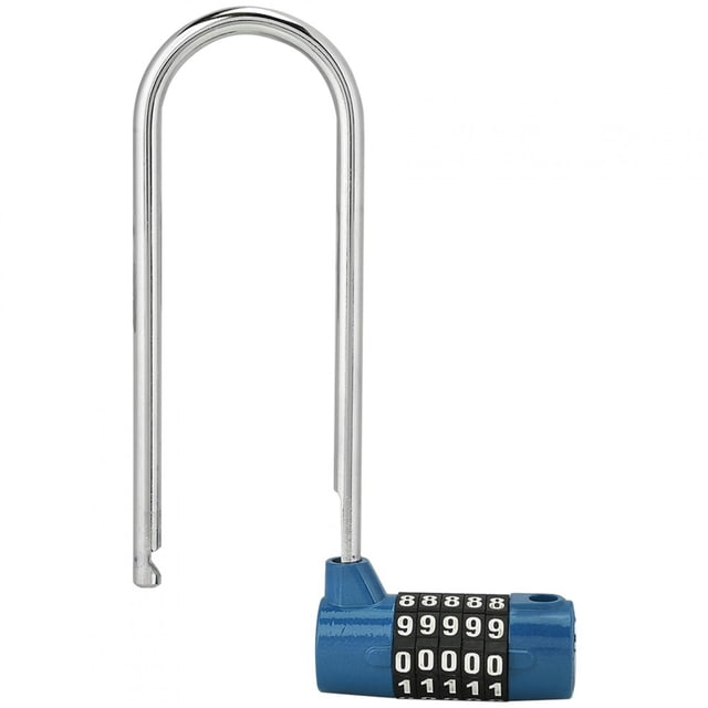 Candado de código de combinación de 5 esferas, candado de contraseña de aleación de zinc duradero en forma de U extralargo, para gabinetes, manijas de puertas, gimnasio, bicicleta(Azul) EOTVIA no