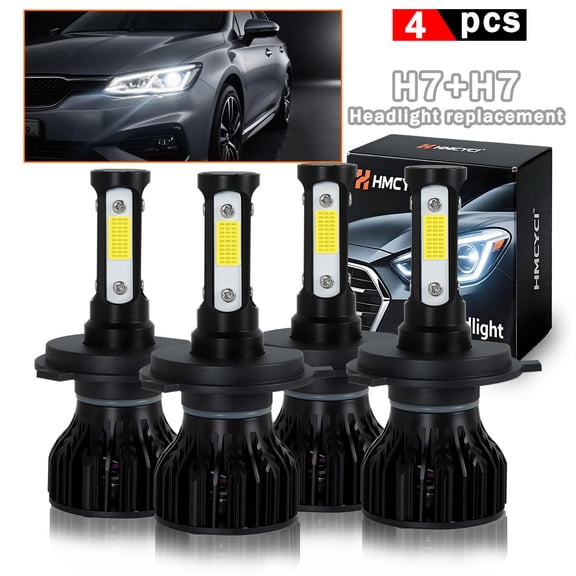 Fit For 2001 BMW 325i 325xi 330i 330xi LED Headlight Bulbs 4pcs H7 LED High Low Beam Replacement Kit