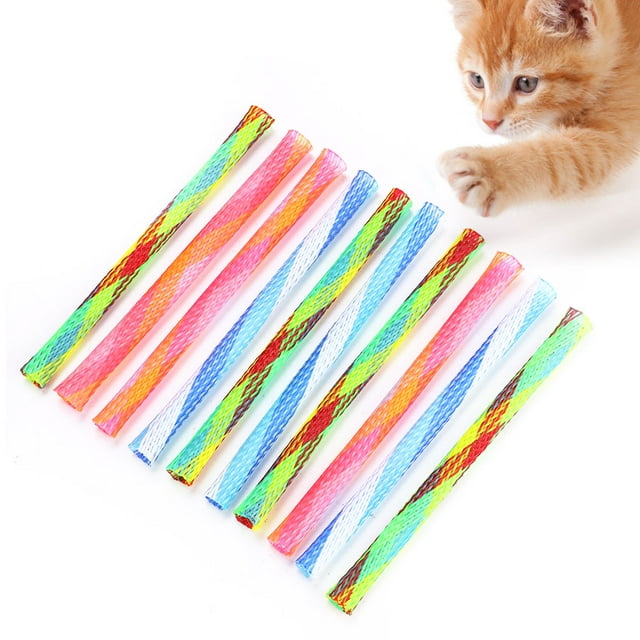 TOPINCN Jouet Rebondissant Chat Multicolore, 10pcs Pliable Librement Forme de Ressort Chat Multicolore Rebondissant Jouet Bonne Élasticité Animal de Compagnie Jouant Jouet, Drôle Jouant Jouet