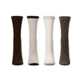 thumbnail image 5 of MeMoi Women's 4 Pair Pack Textured Buttersoft Crew Socks - Womens - Female, 9-11, Brown, 5 of 7