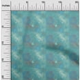 thumbnail image 2 of oneOone Cotton Cambric Turquoise Green Fabric Leaves Dress Material Fabric Print Fabric By The Yard 56 Inch Wide, 2 of 5