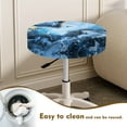 thumbnail image 4 of ZIATUBLE Blue Marble Stripes Chairs Decorative Cover Elastic Stool Cushion Covers Circle Size S Universal Stool Covers Chair Slipcovers Set 2 Piece Polyester Round Stool Slipcover, 4 of 6