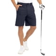 thumbnail image 3 of Nestiefly Men's Golf Dress Shorts Flat Front Stretch Hybrid Lightweight Quick Dry Chino Shorts with Pockets Navy L, 3 of 4