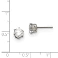 thumbnail image 2 of Stainless Steel Polished 6mm Round CZ Stud Post Earrings, 2 of 7