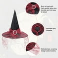 thumbnail image 4 of Zando Adult Witch Hats Wide Brim Party Wizard Hat Decor Rhinestone Pointed Hat with Veil Witch Costume, 4 of 6