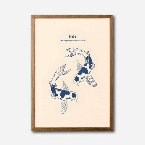 Minimalist Koi Fish Canvas Wall Art – Elegant Japanese-Inspired Decor