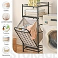 thumbnail image 6 of Tilt Out Laundry Hamper with Shelf, 65L Large Capacity Laundry Basket Cabinet, 6 of 6