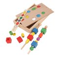 thumbnail image 4 of Juguete de cuentas de madera para niños pequeños juguete de cuentas de madera seguro respetuoso con el medio ambiente práctico para jardín de infancia, 4 of 8