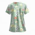 thumbnail image 4 of TOWED22 Printed Scrub Tops Women V Neck Short Sleeve Plus Size Scrubs for Womens Nursing Uniforms Shirts with Pockets(Light Green,XXL), 4 of 6