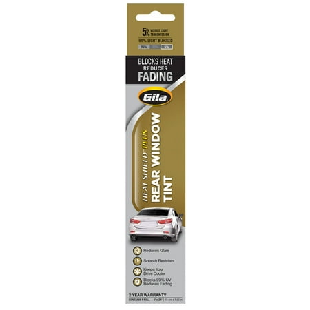 - Gila® Heat Shield Plus 5% VLT Rear Window Automotive Window Tint DIY Extra Heat Control Glare Control (6in x 26ft)