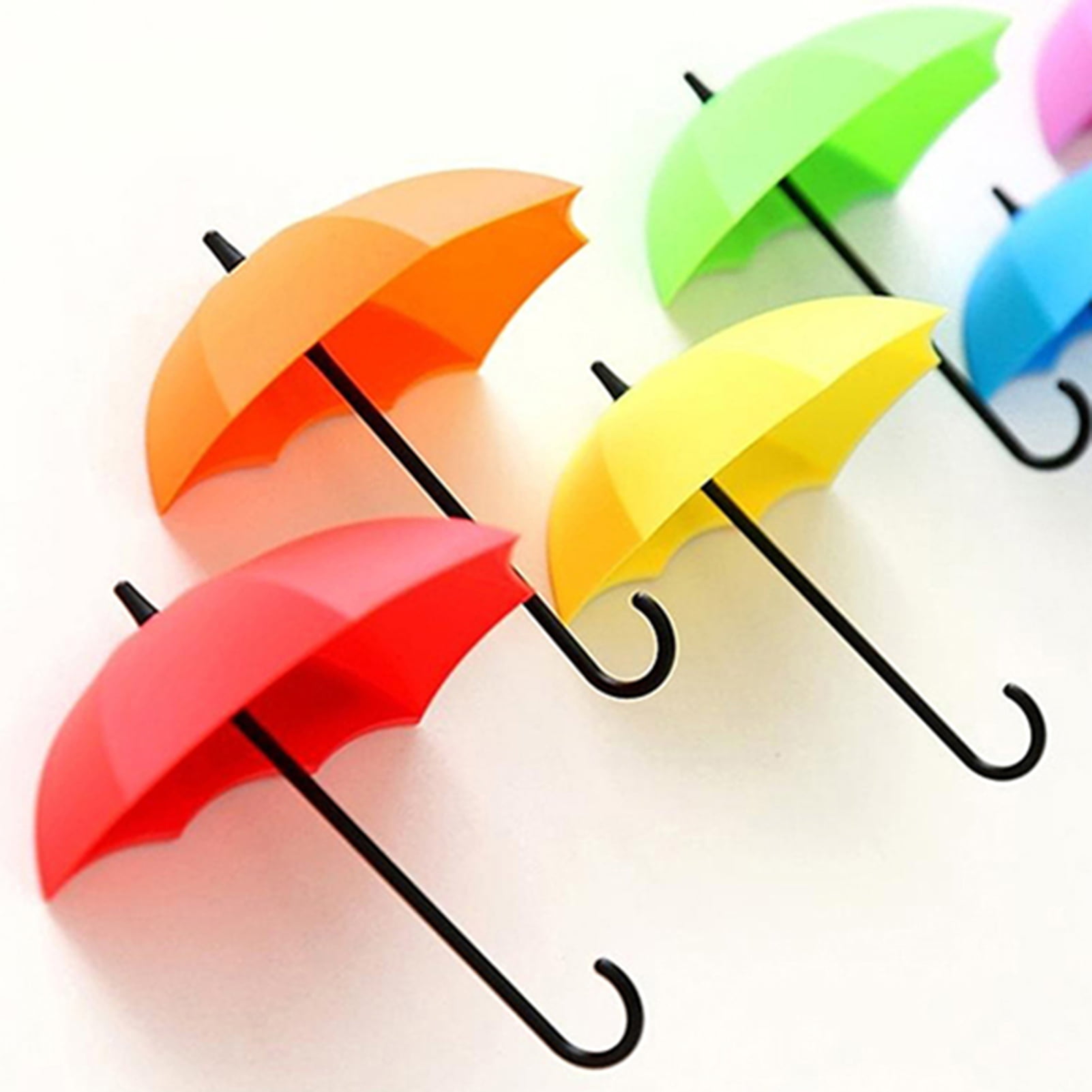 6PCS/Set Colorful Umbrella Shape Wall Hooks 