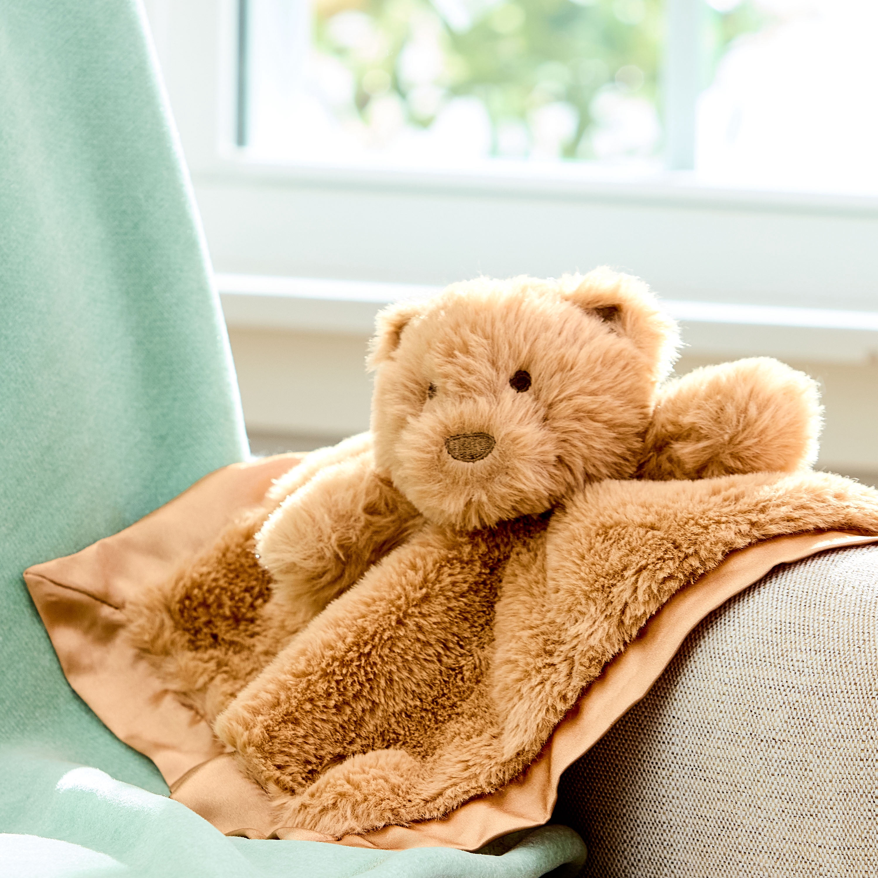 Parents Choice Bear Lovey Security Blanket, Brown, 13 x 13