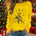 thumbnail image 4 of Christmas Sweatshirts for Women Loose Fit Christian Printed Vintage Xmas Tree Holiday Tops Casual Pullovers (L, Yellow), 4 of 7