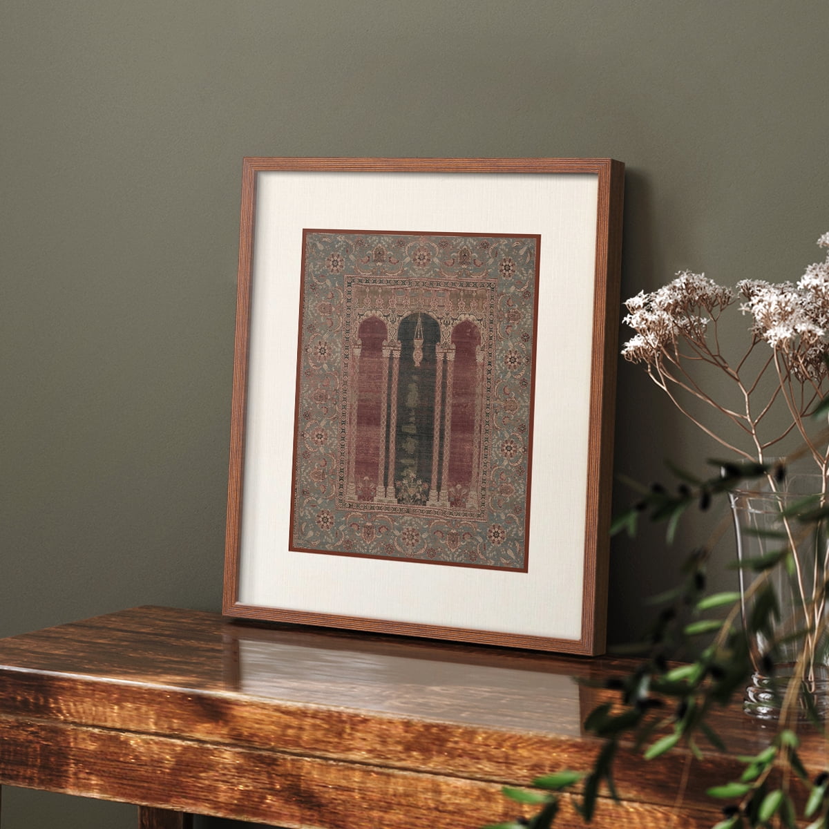 Vintage Abstract Print LXXIII - 10in. x 8in. Vintage Framed Print in Walnut Wood Frame