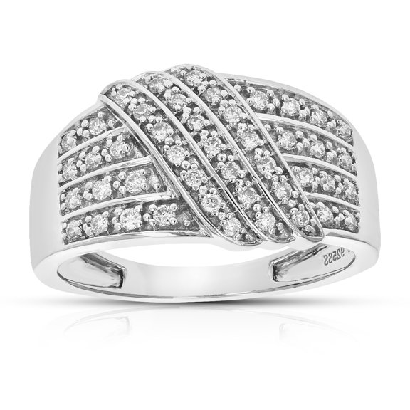 Vir Jewels 1/3 CTTW Lab Grown Diamond Ring in Sterling Silver Female Adult
