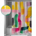 thumbnail image 3 of Small Stall Shower Curtain 48x72 Inch Narrow Half Size Abstract Geometric Bath Curtains Bathroom Decor Colorful Aesthetics Minimalist Waterproof Fabric Shower Curtain Set with Hooks 48 Inch, 3 of 6