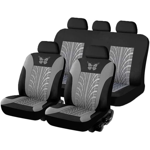 2pcs Car Seat Covers Universal Fit Auto Seat Covers | Grey Car Seat Protector Mat | Car Interior Accessory | Gifts for Girlfriend, Boyfriend, Mom
