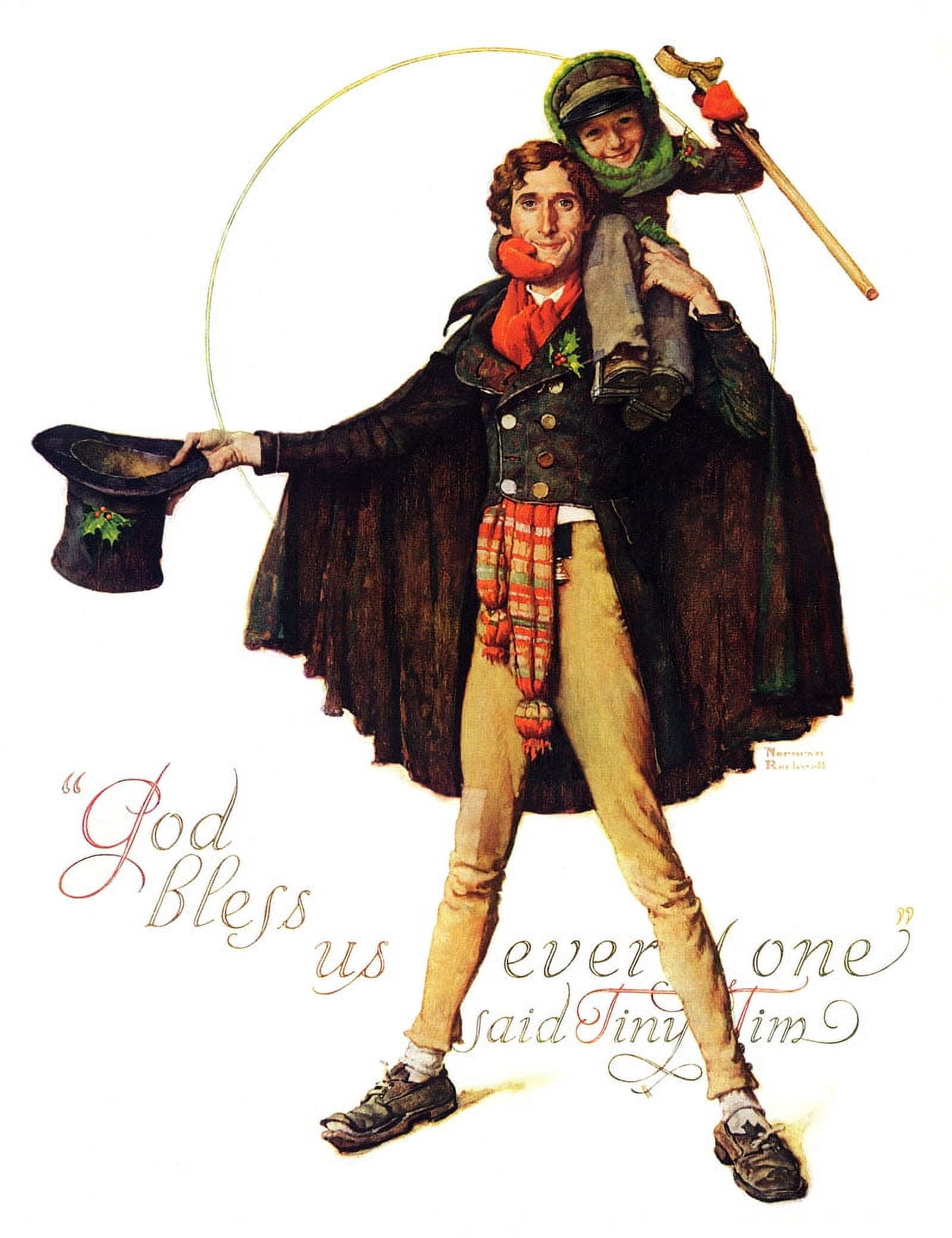 Marmont Hill "Tiny Tim" by Norman Rockwell Painting Print on Canvas