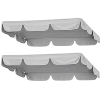 2Pcs Canopy Swing Replacement Top, Outdoor Swing Canopy Cover 2 Seater, Swing Canopy Replacement, Waterproof Sun-Resistant Oxford Fabric(Gray, 64.6 in x 44.9 in x 5.9 in)