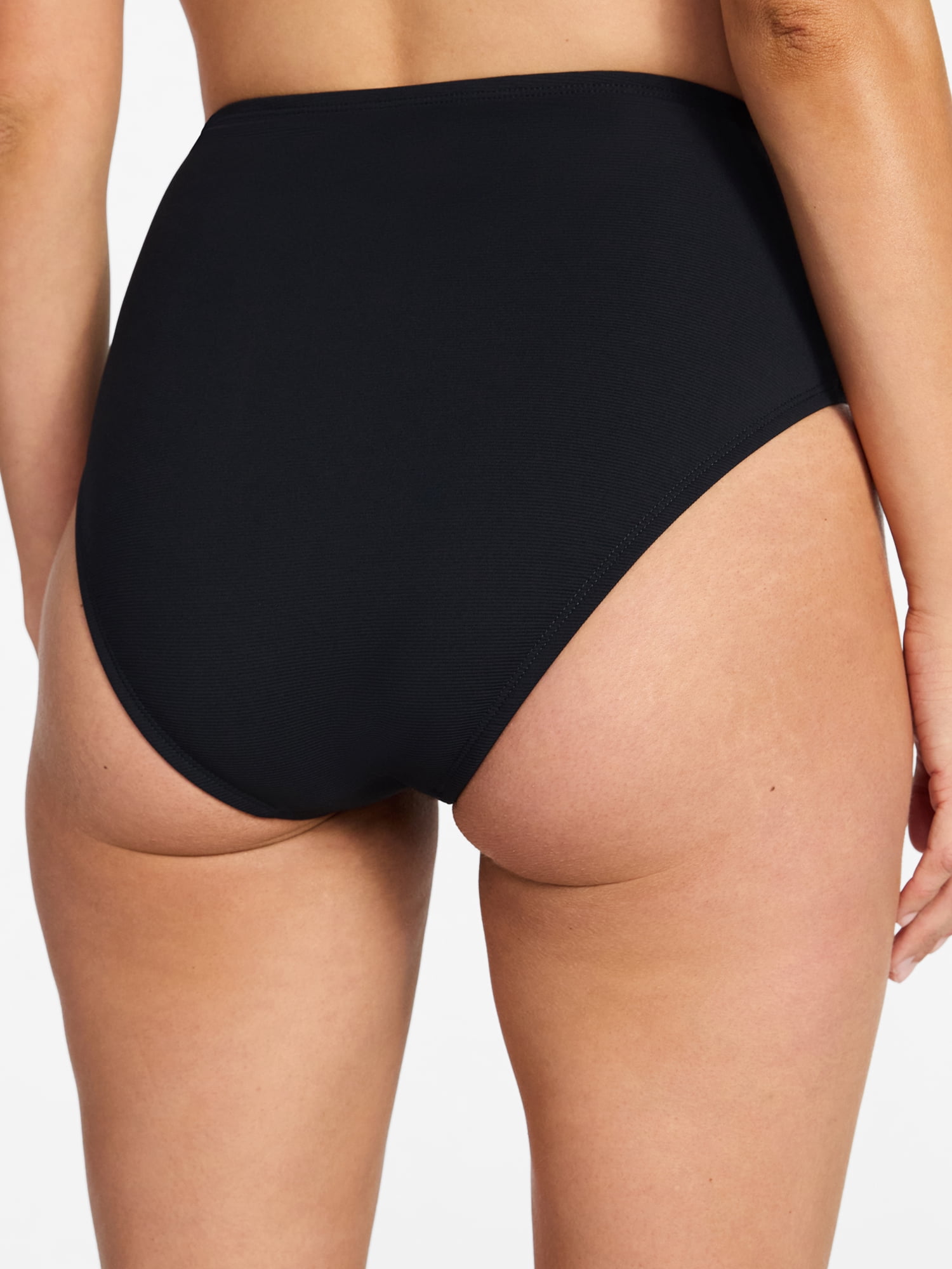 Time and Tru Women's and Women's Plus Size Ribbed High Waisted Bikini Bottoms, Sizes XS-3X