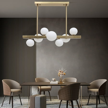 

TFCFL Modern Glass Linear Bubble Pendant Lamp Chandelier Gold Ceiling Light Hanging Fixture